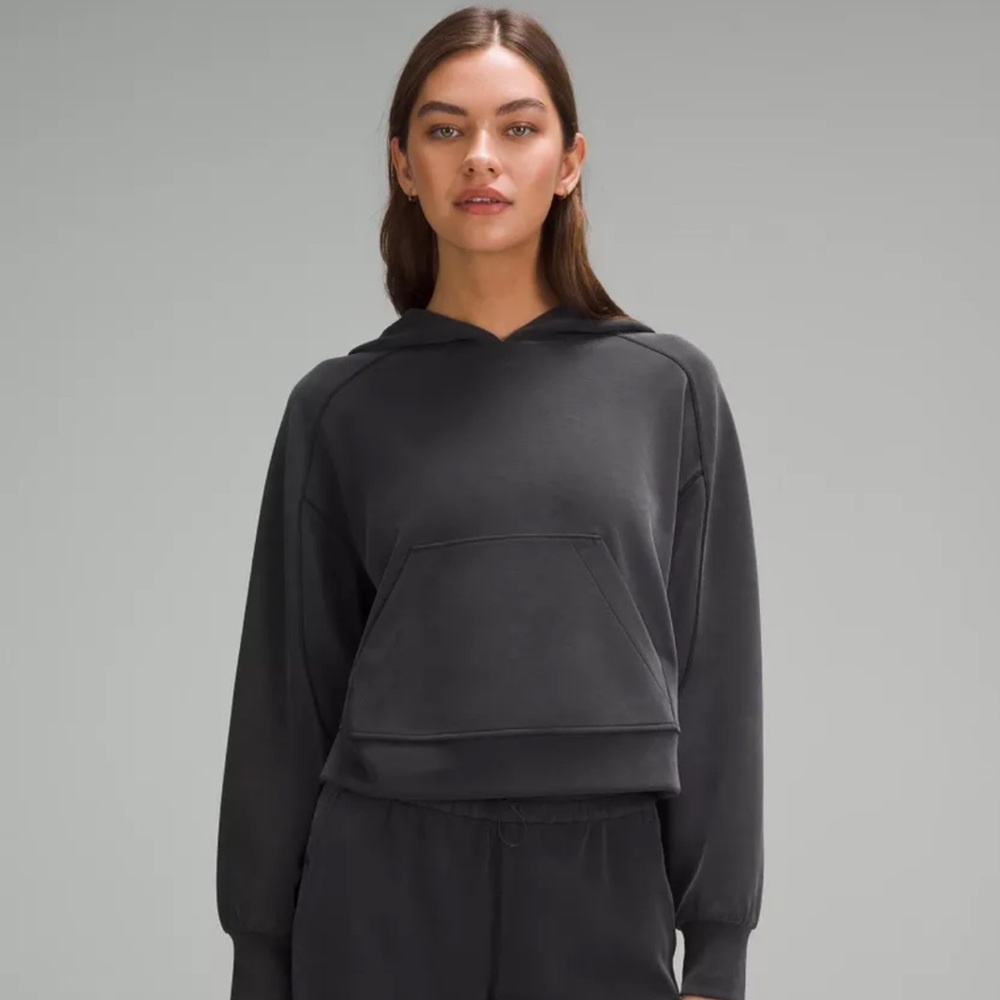 lululemon athletica Gray/black Boxy Long Sleeve Hoodie